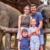 Family photo with elephants