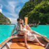Couple on a longtail boat, Phi Phi
