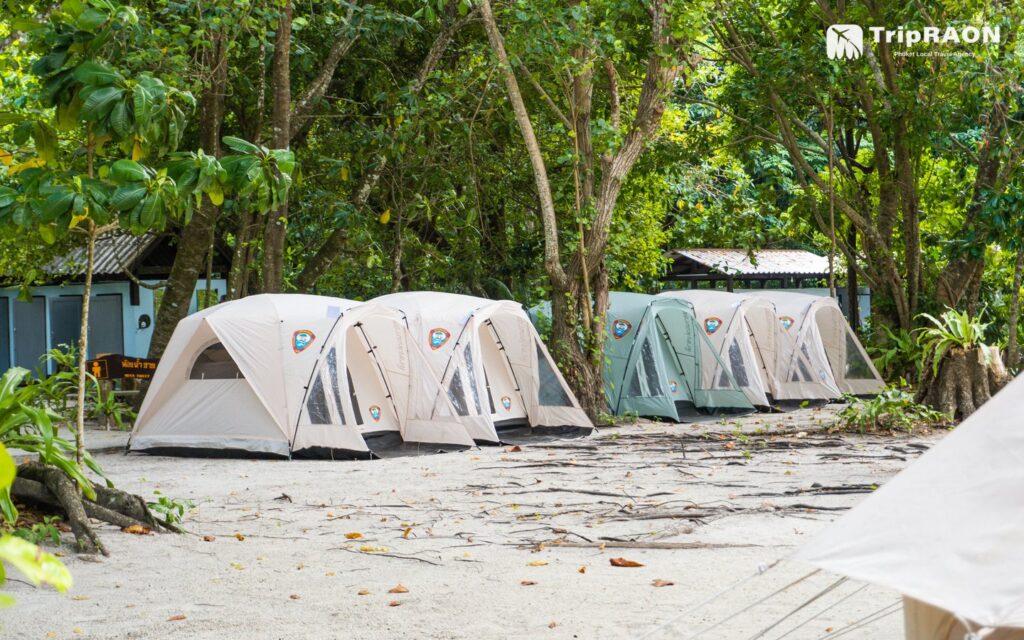 Tents at Mai Ngam campsite, Surin