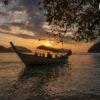 Longtail boat at sunset, Surin