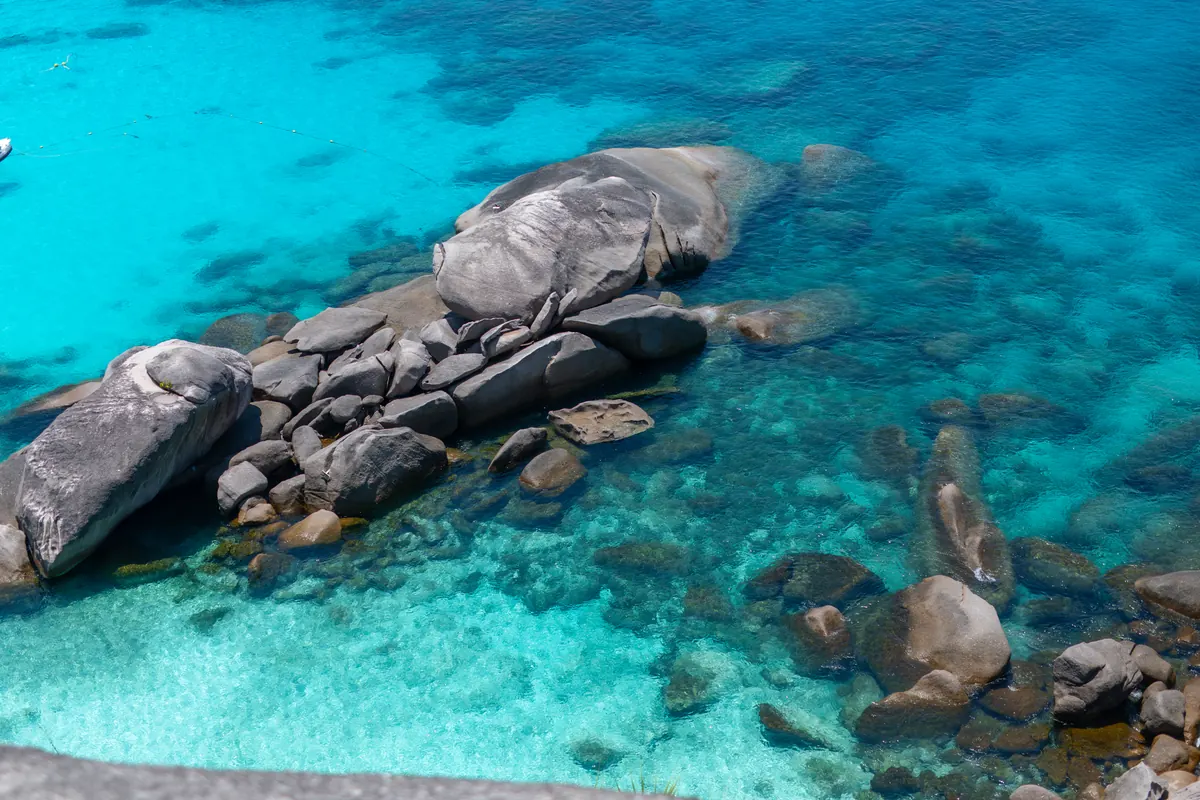 Granite boulders in clear Similan water