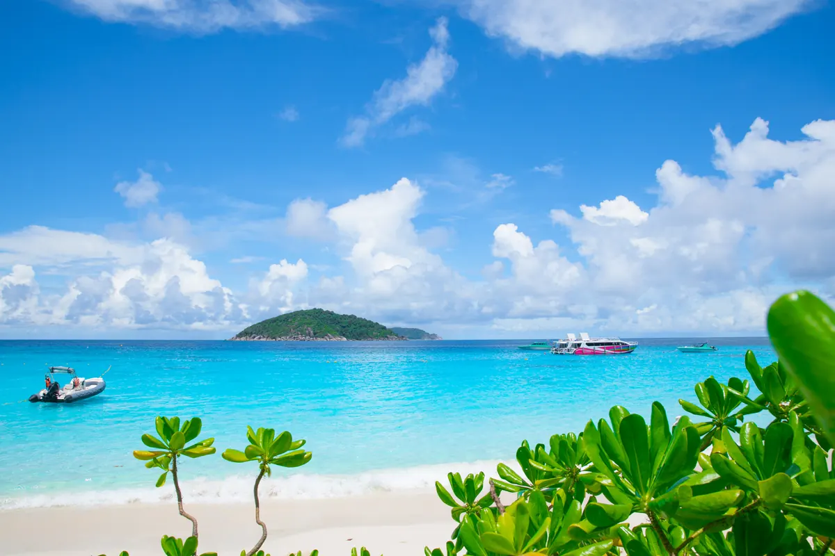 Island and sea view from a Similan beach